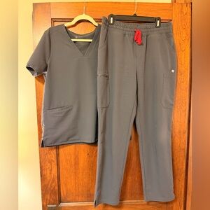 FIGS Scrub Set with Red Drawstring